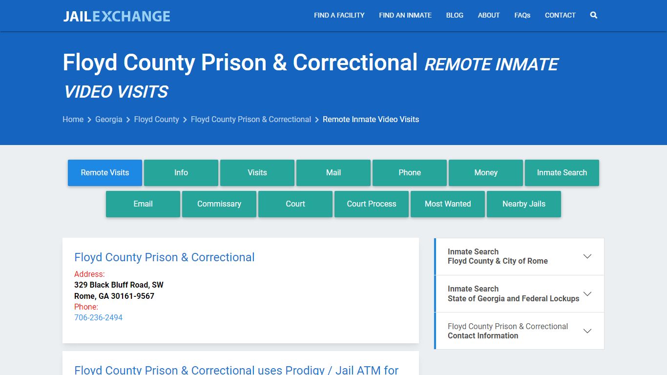 Video Visitation - Floyd County Prison & Correctional, GA - Jail Exchange